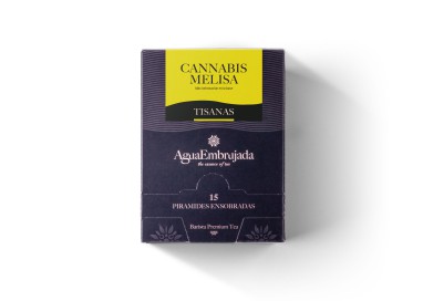 Estuche Cannabis Melisa Ecológica. 15 pirámides ensobradas. Peso neto 1,5g