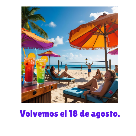 Chiringito de playa con tés y refrescos en barra